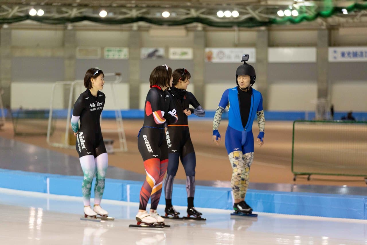VR shoot in Hokaido with WOMENS SPEEDING SKATING  TEAM PURSUIT Japan